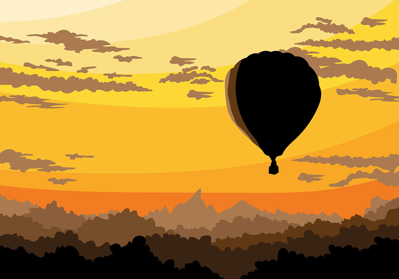 balloon at sunset